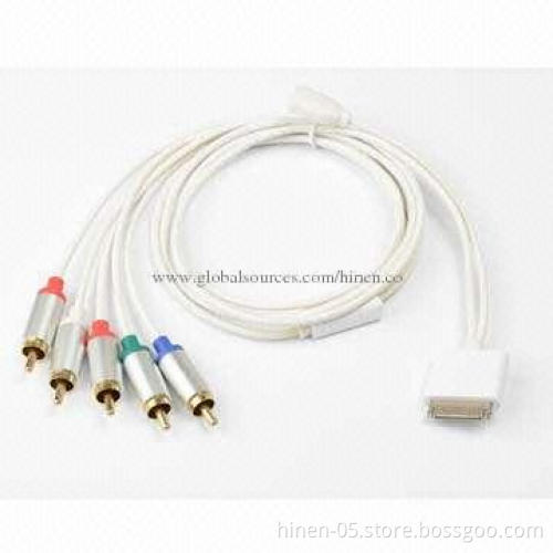 Dock Connector to Component AV Cable with USB, Connects Your Apple Devices